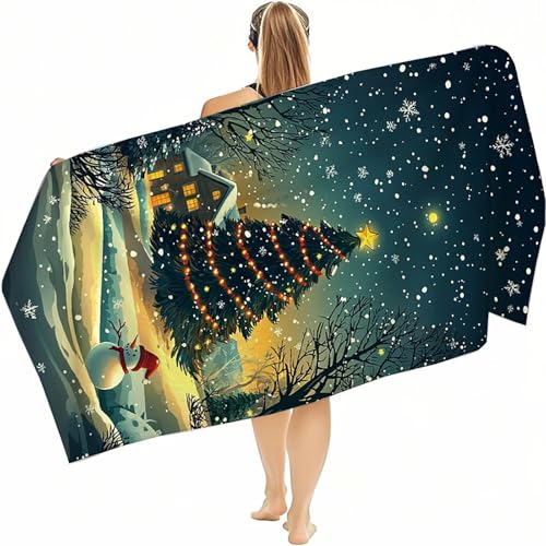 Strandtuch XXL 220x100cm, Strandhandtuch Strandtuch Mikrofaser, Kompaktes und Schnelltrocknendes Weiches Leichtes HautverträGlich Beach Towel, Handtuch Badetuch Strand in Einer Weihnachtsbaum E-1 Strandtuch XXL 220x100cm, Strandhandtuch Strandtuch Mikrofaser, Kompaktes und Schnelltrocknendes Weiches Leichtes HautverträGlich Beach Towel, Handtuch Badetuch Strand in Einer Weihnachtsbaum E-1 von jeihenhg