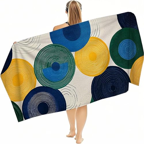 Strandtuch XXL 60x120cm, Strandhandtuch Strandtuch Mikrofaser, Kompaktes und Schnelltrocknendes Weiches Leichtes HautverträGlich Beach Towel, Handtuch Sandfest Badetuch Strand in Einer Tasche Gelb F-2 von jeihenhg