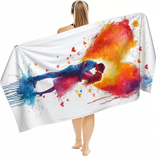 Strandtuch XXL 70x140cm, Strandhandtuch Strandtuch Mikrofaser, Kompaktes und Schnelltrocknendes Weiches Leichtes HautverträGlich Beach Towel, Handtuch Sandfest Badetuch Strand in Einer Liebe Z-2 Strandtuch XXL 70x140cm, Strandhandtuch Strandtuch Mikrofaser, Kompaktes und Schnelltrocknendes Weiches Leichtes HautverträGlich Beach Towel, Handtuch Sandfest Badetuch Strand in Einer Liebe Z-2 von jeihenhg