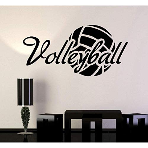 Vinyl Wandtattoo Volleyball Ball Wort Sport Aufkleber Wandbild 44X88Cm von jeioa