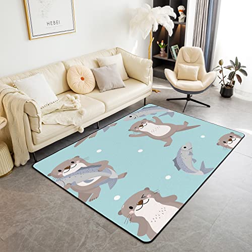 Otter Teppich, niedlicher Wildtier-Teppich für Wohnzimmer, Schlafzimmer, Bodenmatte, strapazierfähig, für den Eingangsbereich, Akzentteppich, weicher Teppich für Wohnzimmer, Schlafzimmer, Spielzimmer Otter Teppich, niedlicher Wildtier-Teppich für Wohnzimmer, Schlafzimmer, Bodenmatte, strapazierfähig, für den Eingangsbereich, Akzentteppich, weicher Teppich für Wohnzimmer, Schlafzimmer, Spielzimmer von jejeloiu