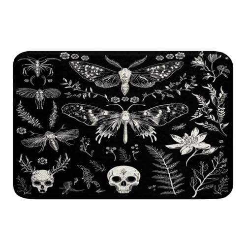jejeloiu Badezimmerteppich, Motiv: Todesmotte, 40,6 x 61 cm, für Kinder, Totenkopf, Boho, böhmische Badematten, mystische Kreaturen, Badezimmerzubehör, Boden-Fußmatten jejeloiu Badezimmerteppich, Motiv: Todesmotte, 40,6 x 61 cm, für Kinder, Totenkopf, Boho, böhmische Badematten, mystische Kreaturen, Badezimmerzubehör, Boden-Fußmatten von jejeloiu