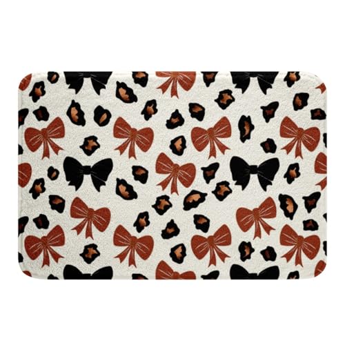 jejeloiu Badezimmerteppich, mit brauner schwarzer Schleife, 40,6 x 61 cm, für Kinder, Leopardenmuster, Badematten für Dusche, für Jungen, Mädchen, Teenager, Gepard, Schleife, Badezimmer, Zubehör jejeloiu Badezimmerteppich, mit brauner schwarzer Schleife, 40,6 x 61 cm, für Kinder, Leopardenmuster, Badematten für Dusche, für Jungen, Mädchen, Teenager, Gepard, Schleife, Badezimmer, Zubehör von jejeloiu