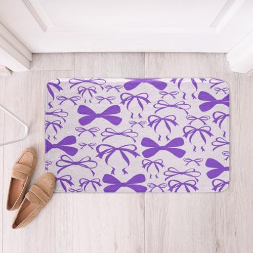 jejeloiu Badezimmerteppich, niedlicher Schleife, 50,8 x 81,3 cm, Lila, Mädchen, Schleife, Badematte, Kawaii, Badezimmer-Zubehör, rutschfest, weich, zottelig, saugfähig, Prinzessinnendekoration jejeloiu Badezimmerteppich, niedlicher Schleife, 50,8 x 81,3 cm, Lila, Mädchen, Schleife, Badematte, Kawaii, Badezimmer-Zubehör, rutschfest, weich, zottelig, saugfähig, Prinzessinnendekoration von jejeloiu