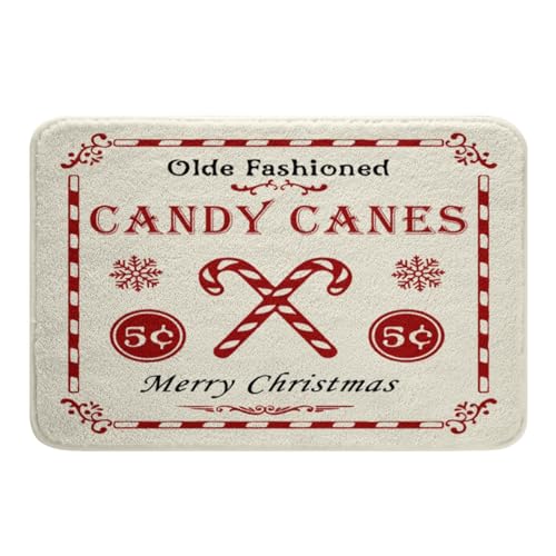 jejeloiu Badezimmerteppiche für Kinder, Jungen, Mädchen, Weihnachtszitat, Badteppiche für Dusche, 40,6 x 61 cm, Zuckerstangen-Druck, Badematten für Badezimmer, Dekoration, Weihnachten, Weiß jejeloiu Badezimmerteppiche für Kinder, Jungen, Mädchen, Weihnachtszitat, Badteppiche für Dusche, 40,6 x 61 cm, Zuckerstangen-Druck, Badematten für Badezimmer, Dekoration, Weihnachten, Weiß von jejeloiu