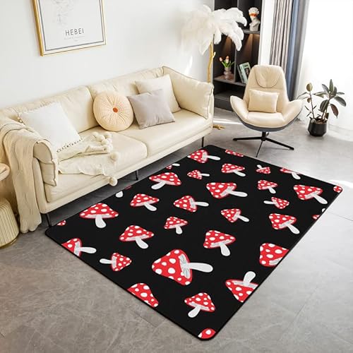 jejeloiu Pilzteppich, 1,5 x 1,8 m, Kawaii-Pilz-Teppich, Matte für Wohnzimmer, Schlafzimmer, Wildpilzsachen, dekorativer Teppich, rutschfester Teppich, Läufer jejeloiu Pilzteppich, 1,5 x 1,8 m, Kawaii-Pilz-Teppich, Matte für Wohnzimmer, Schlafzimmer, Wildpilzsachen, dekorativer Teppich, rutschfester Teppich, Läufer von jejeloiu