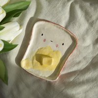 Butter Brot Tablett - Keramik Tablett, Toast Platte Ring Schale, Schmuck Halter von jemensistudio