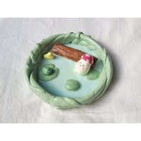 Frosch Pilz Ton Schmuckschale , Enten Tablett Dekor Garten Statue von jemensistudio