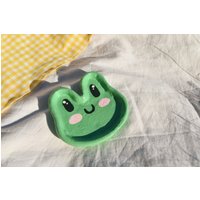 Frosch-Ton-Teller - Bemalter Frosch-Keramik-Schmuckstück-Teller, Niedlicher Ton-Frosch-Tablett, Gemalter Rock von jemensistudio
