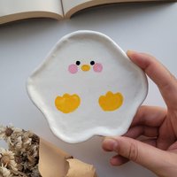 Niedliche Ton Ente Trinket Dish - Ring-Teller-Halter, Figur Keramik, Ringtablett, Handgemachte Keramik von jemensistudio