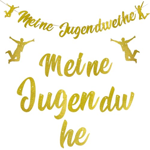 Meine Jugendweihe Girlande Alles Gute zur Jugendweihe Girlande Banner Gold Jugendweihe Deko Banner Hängedeko Junge Mädchen Hintergrund Geschenkidee zur Jugendweihe von jenich