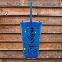 Benutzerdefinierte 20 Oz. Wasserbecher Mit Strohhalm in Permanentem Vinyl Personalisiert von jenncatsmeow