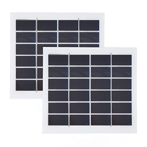 2 Stück Solarpanel, Solarstrom, 2 W Zellen, Batterie, Stromerzeugungspanel, Mini 6 V, Kleine Miniatur-Solarenergie, Solarbetrieben für Solarmodule von jerss