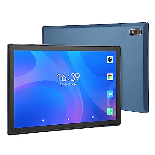 jerss 4G LTE Telefon Tablet, EU Stecker 100-240V 16MP Rückfahrkamera 7000mAh Akku 10.1 Zoll Tablet Octa Core 2.4G 5G WiFi für Unterhaltung (Blau) von jerss