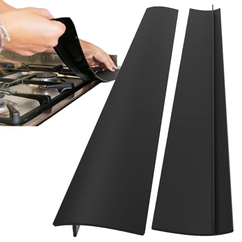 2 Stück Küchenspaltfüller, Ofenlückenabdeckung, hitzebeständige Herdspaltstreifen, Silikon-Lückenabdeckung, fleckenabweisend, Herdspaltfüller, Herdspaltabdeckung für Küchenarbeitsplatte, leicht zu von jeufun