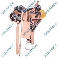 Pink Cross Western Barrel Racing Leder Pferd Sattel Tack Set Mit Headstall Reins Brustkragen 10" Bis 18" Zoll By Jewelhide von jewelhide