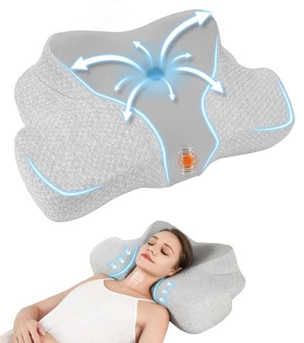jiaao Nackenkissen Kopfkissen Memory Foam Kissen, Komfortables Schlafkissen für den Nacken, Ideal für Seitenschläfer, Rückenschläfer und Bauchschläfer, Waschbarer Kissenbezug, 64 x 39 x 13 cm von jiaao