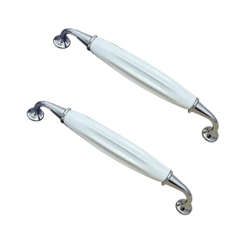 2 PCS Keramik Türgriff Schubladengriff Zinklegierung Schrankgriffe Möbelgriff Keramik Griffe Schranktürknöpfe für Küche Badezimmer Schlafzimmer Möbel (Hole Pitch:128mm) von jiajulashou123