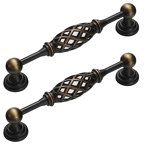 2 Stück Vintage Schrankgriffe Schubladengriff Birdcage Küchenschrankgriffe Vogelkäfig Türgriffe mit Schrauben Küchengriffe Schranktürgriffe für Schublade,Schlafzimmer (Hole distance:128mm) von jiajulashou123