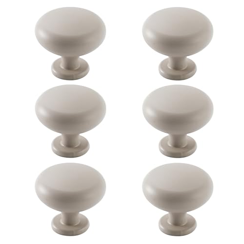 6 Stück Möbelknöpfe Schrankknöpfe Kommodenknöpfe Schubladenknöpfe Einzelloch Küchenknöpfe Küchenschrankgriffe für Schubladen Kleiderschrank (Light grey) von jiajulashou123