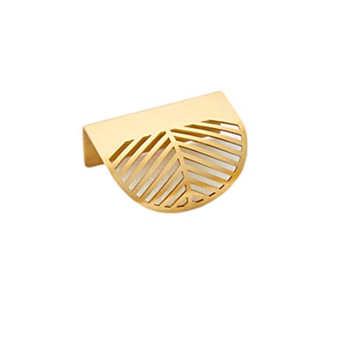 jiajulashou123 Blatt Griffe Massives Kupfer Möbelgriffe Schrankgriff Stangengriff Küchengriffe Küche Türgriffe Schuhschrankgriff im Stil,100% reines Kupfer,Gold(60mm-Hole distance 40mm) von jiajulashou123