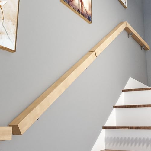Handlauf Holz Innen Treppengeländer Handläufer Treppe Geländer Treppe mit Edelstahlhalter Wandhandlauf Rutschfest Massivholz Handläufe (120cm) von jiajulashou123