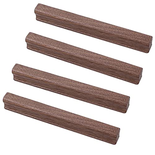 Schubladengriff Möbelgriffe Holzgriffe 4 Stücke Holz Moderner Türgriff Küchengriff Schrankgriff Kommoden Griffe für Möbel Badezimmer Schublade Kleiderschrank,Schwarze Walnuss (Hole distance:320mm) von jiajulashou123