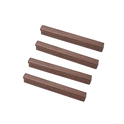 Schubladengriff Möbelgriffe Holzgriffe 4 Stücke Holz Moderner Türgriff Küchengriff Schrankgriff Kommoden Griffe für Möbel Badezimmer Schublade Kleiderschrank,Schwarze Walnuss (Hole distance:64mm) von jiajulashou123