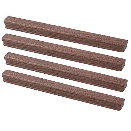 Schubladengriff Möbelgriffe Holzgriffe 4 Stücke Holz Moderner Türgriff Küchengriff Schrankgriff Kommoden Griffe für Möbel Badezimmer Schublade Kleiderschrank,Schwarze Walnuss (Hole distance:384mm) von jiajulashou123