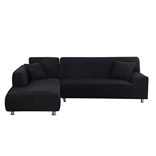 jianyana Sofa Überwürfe Elastische Sofabezüge L Form Stretch Sofabezug Couchbezug Ecksofabezug 3 Sitzer 2ST + 2 Pcs Kissenbezüge von jianyana