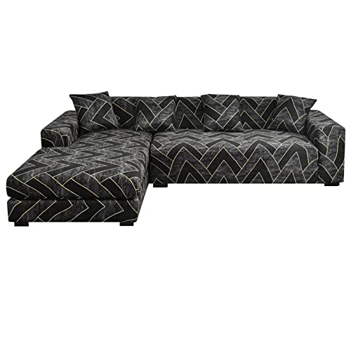 jianyana Sofabezug L Form Elastische Ecksofa Sofa Überwürfe Couch Überzug Couchbezug L Form 3 Sitzer+3 Sitzer +4 Kissenbezüge von jianyana