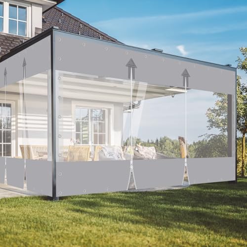 Outdoor Vorhang mit Reißverschluss, 650G/M² Plane Mit 30Mm öSen Transparente Vorhang Wasserdichter Plane Trennvorhang für Draussen Garage FüR Outdoor-MöBel, Veranda, Pergola Outdoor Vorhang mit Reißverschluss, 650G/M² Plane Mit 30Mm öSen Transparente Vorhang Wasserdichter Plane Trennvorhang für Draussen Garage FüR Outdoor-MöBel, Veranda, Pergola von jianyana