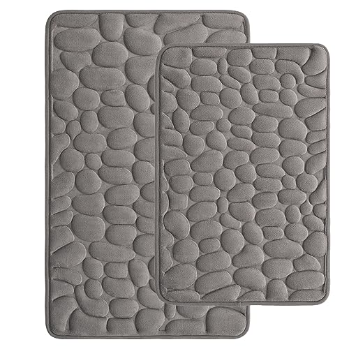 jianyana Memory Foam Badteppich 2-Teiliges Set Upgrade rutschfeste Badezimmermatten 40x60cm+50x80cm, Maschinenwaschbar Superweicher Badteppich Set von jianyana