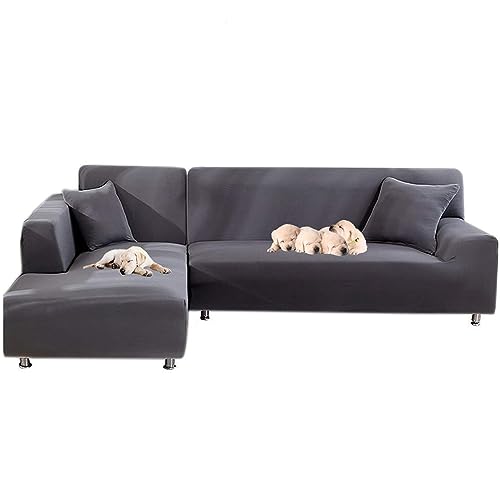 jianyana Sofabezug L Form Sofa Überwürfe Stretch Couchbezug L Form Rechts oder Links mit 2 Kissenbezügen Waschbar Ecksofa Sofaüberwurf Möbelschutz von jianyana