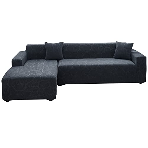 jianyana Dicke Sofabezug Ecksofa L Form Elastisch Sofa Überzug 1/2/3/4 Sitzer Universal rutschfest Sofa Überwürfe Couchbezug L Form Pets Dog Couch Überzug(3 Sitzer+3 Sitzer) von jianyana