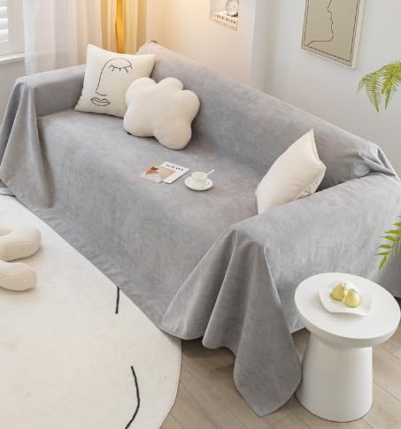 jianyana Sofa überzug Sofaüberwurf Weich Strapazierfähig Wendbar Chenille Universal Couch überzug Modernes Karomuster lschutz für 2 3 4 Sitzer Sofa Zweisitzer L-förmige Ecke Futon Sofas(180x340cm) von jianyana