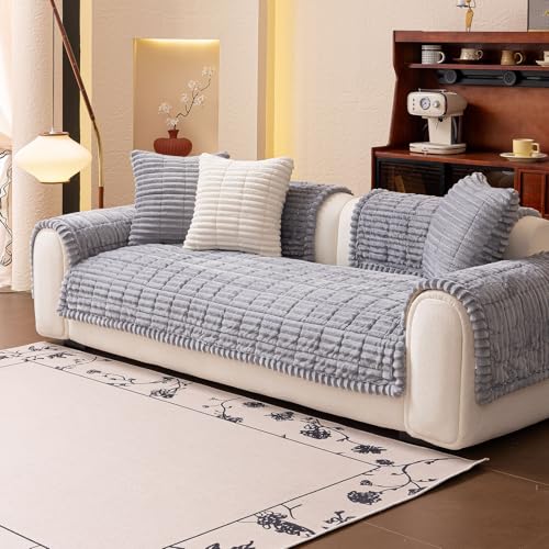jianyana Sofa überzug Cord, Sofabezüge Weich 3cm Dick rutschfest Langlebig Couch-Pad 2 3 4 Sitzer mit Sofakissenbezug Atmungsaktiv Maschinenwaschbar Möbelschutz für Nnordisches Sofa von jianyana