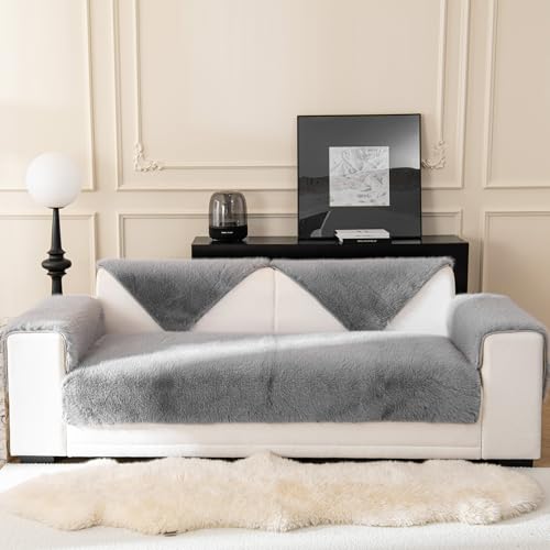 jianyana Sofa überzug Sofabezüge aus Samt Weich rutschfest Strapazierfähig Couchunterlage für 2 3 und 4 Sitzer Warm Atmungsaktiv Maschinenwaschbar für Ledersofa Bank Ecksofa Universal von jianyana