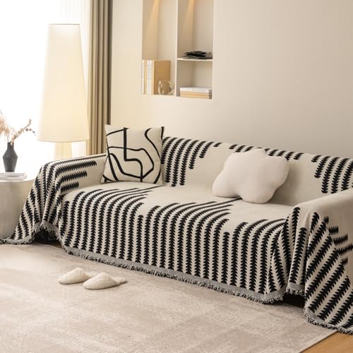 jianyana Sofa überzug Sofaüberwurf Weich Strapazierfähig Wendbar Chenille Universal Couch überzug mit Modernes Karomuster Möbelschutz für 1 2 3 4 Sitzer Sofa Zweisitzer L-förmige Ecke Futon Sofas von jianyana