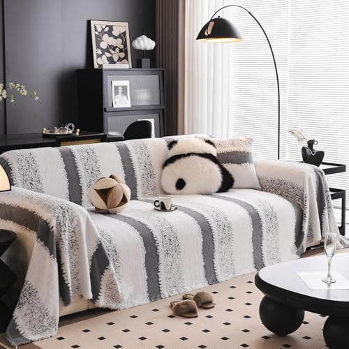jianyana Sofa überzug Sofaüberwurf Weich Strapazierfähig Wendbar Chenille Universal Couch überzug mit Modernes Karomuster Möbelschutz für 1 2 3 4 Sitzer Sofa Zweisitzer L-förmige Ecke Futon Sofas von jianyana