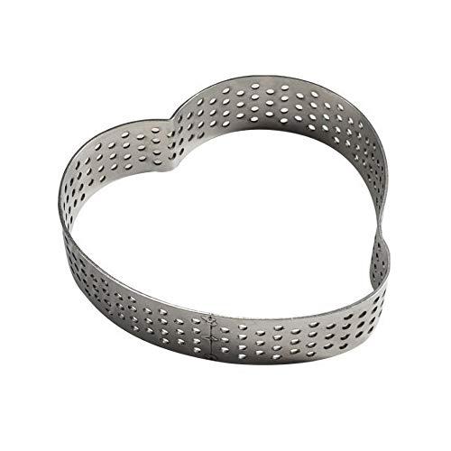 Mousse Tarts Ring Edelstahl Perforierter Kuchen Kreis Backen Dekorationswerkzeug, Kuchenform Perforierter Cutter Mousse Kreis Ring TartDecorating Herz von Napacoh