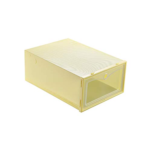 jiashemeng Schuhschubladenetui, Aufklappbare Abdeckung Transparente Stapelbare Aufbewahrungsbox Schuhe Schubladenetui Organizer, Regal Schuhablagegestell Organizer Gelb S. von jiashemeng