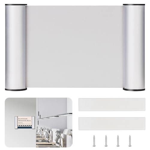 Türschild Büro A6 Aluminium und Klare Abdeckung Türschilder Selbstklebend 148 mm x 105 mm Klebeschild Büro Schild Stabile Namensschild für Zuhause Veranstaltung zum Anschrauben oder Ankleben (1) von jiawaggag
