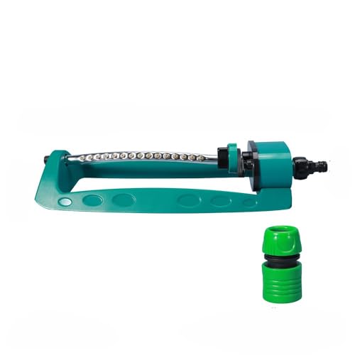 19-Loch automatischer Schwenk-Sprinkler | Große Bewässerungsreichweite | 360° Rotationssystem | Verstellbare Sprühfunktion | Ideal für Rasen, Garten & Farmen | Kühlung & Staubbindung (Grün) von jiejack