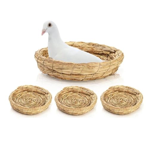 3 Stück Handgewebtes Stroh Vogelnest 20cm, Papageiennest für Wellensittich Nymphensittich, Natürliches Nest mit Atmungsaktivität, Anti-Pilz 3 Stück Handgewebtes Stroh Vogelnest 20cm, Papageiennest für Wellensittich Nymphensittich, Natürliches Nest mit Atmungsaktivität, Anti-Pilz von jiejack