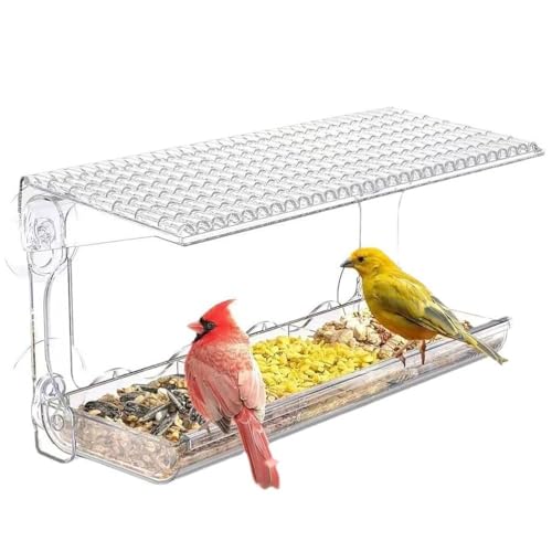 Bird House Window,Futterstelle für Vögel,Fenster Futterhaus für Vögel,Deluxe Clear Window Bird Feeder, Large Wild Bird Feeder with Drain Holes Bird House Window,Futterstelle für Vögel,Fenster Futterhaus für Vögel,Deluxe Clear Window Bird Feeder, Large Wild Bird Feeder with Drain Holes von jiejack
