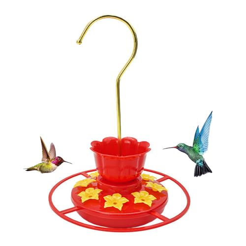 Kolibri-Futterstation mit Blumen-Design – Hängender Vogeltränke aus Kunststoff für Wildvögel,drehbares kreatives Vogelfutterhaus für Kolibris, Kolibri-Futterspender Aufhänger von jiejack