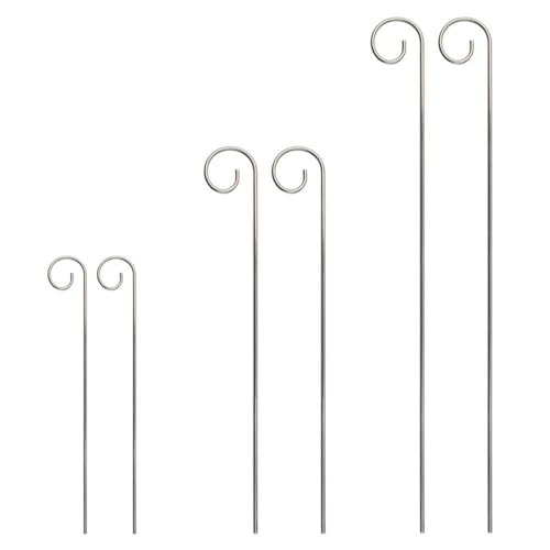 jiejack 20 Stück Antike Metall-Pflanzenschilder Halterung - Rostfreie Gartenhaken für Blumentöpfe/Windspiele/Lichterketten, Balkon & Terrasse (20/30/40cm) (20, 40cm) von jiejack