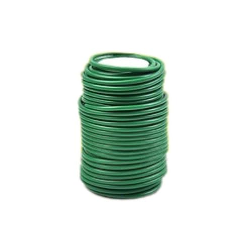 jiejack 3.5mm Pflanzendraht Gartendraht, 20M Bindedraht Gummiert Weicher Pflanzendraht weiche Pflanzenbänder, Gartenzubehör zur Unterstützung von Kletterpflanzen Garten-Drehung (Grün) von jiejack