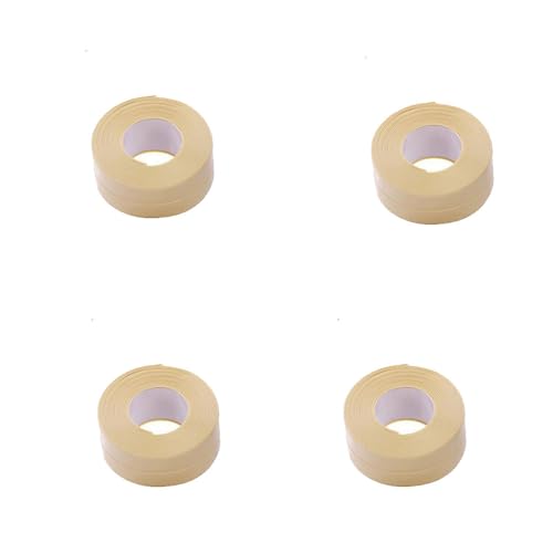 jiejack 4 Stück Küche Badezimmer Dichtband Schimmelresistent Spülbecken Toilette Wandfugen Dichtstreifen Selbstklebend PVC-Wasserdichtungsstreifen Wiederverwendbar (Beige Gelb, 3.2M*2.2CM) von jiejack